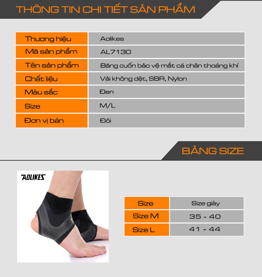 Băng cổ chân thể thao Aolikes 7130